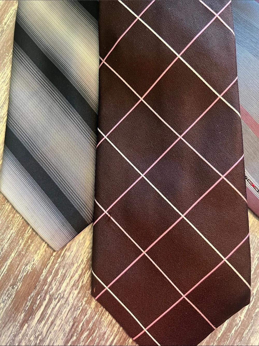 4 Men's Burgundy Plaid & striped Necktie - Classic Business one is Ryan Seacrest